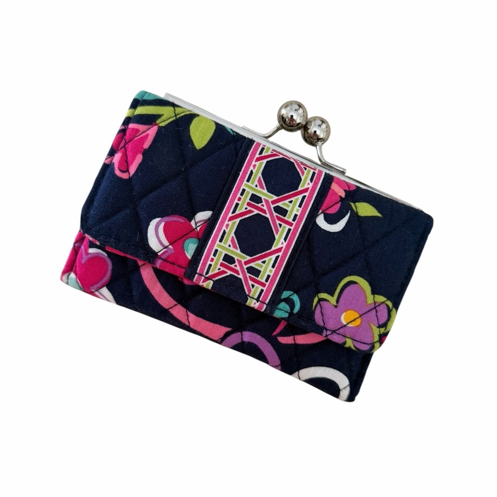 Vera Bradley Small Kisslock Wallet in the Ribbons pattern